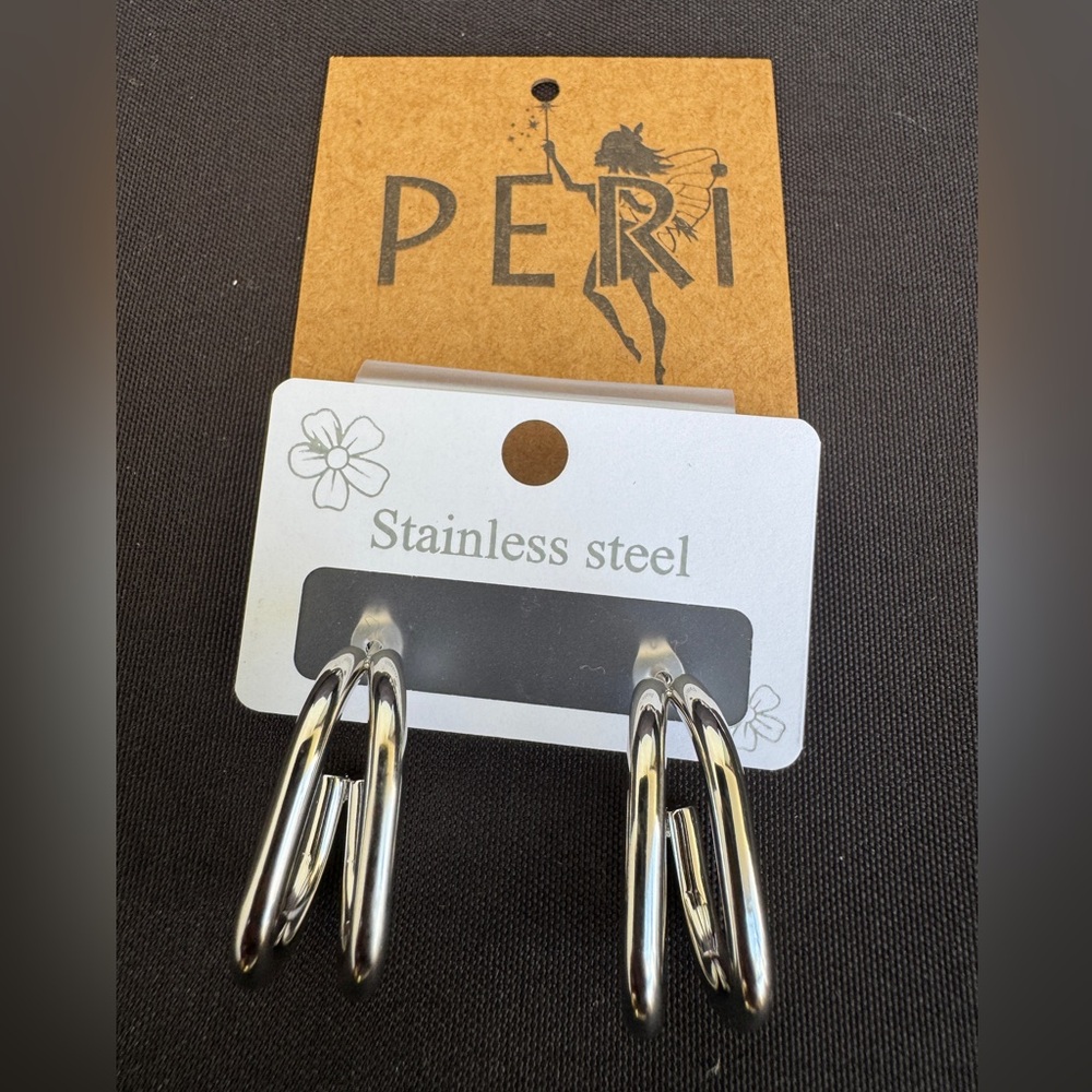 PERI’S Stainless Steel Silver Earrings